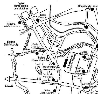 Plan du centre de Marcq en Baroeul